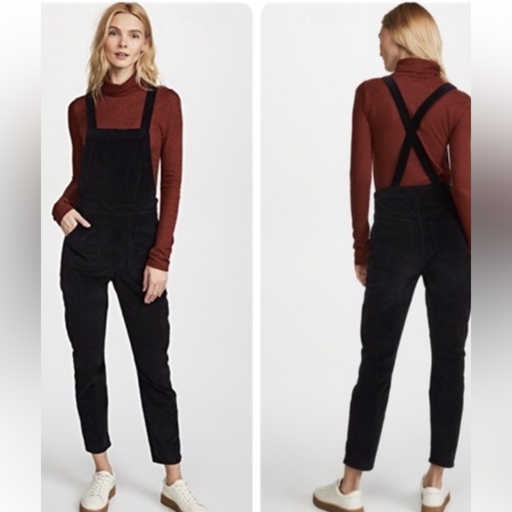 Black velvet Madewell Overalls size xs